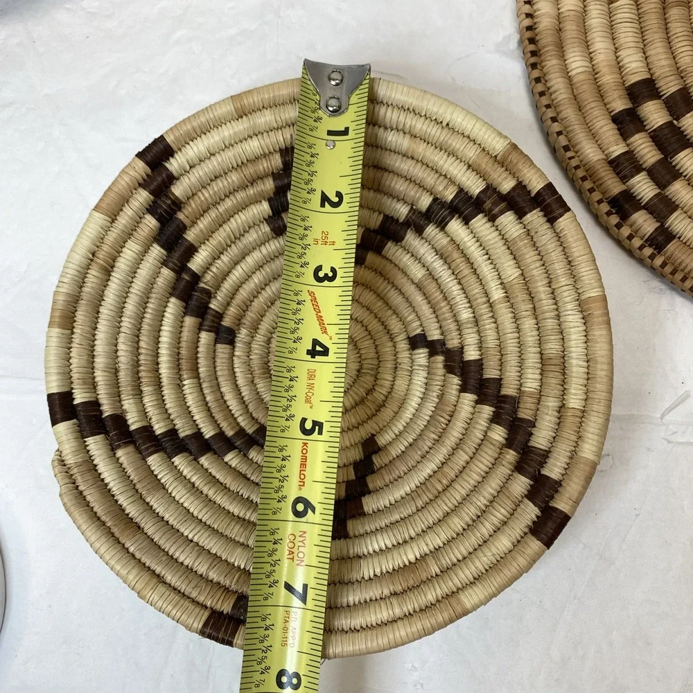 Botswana? Handwoven Coiled Lot Basket Bowls Hanging Art‎ Boho Tribal Coastal